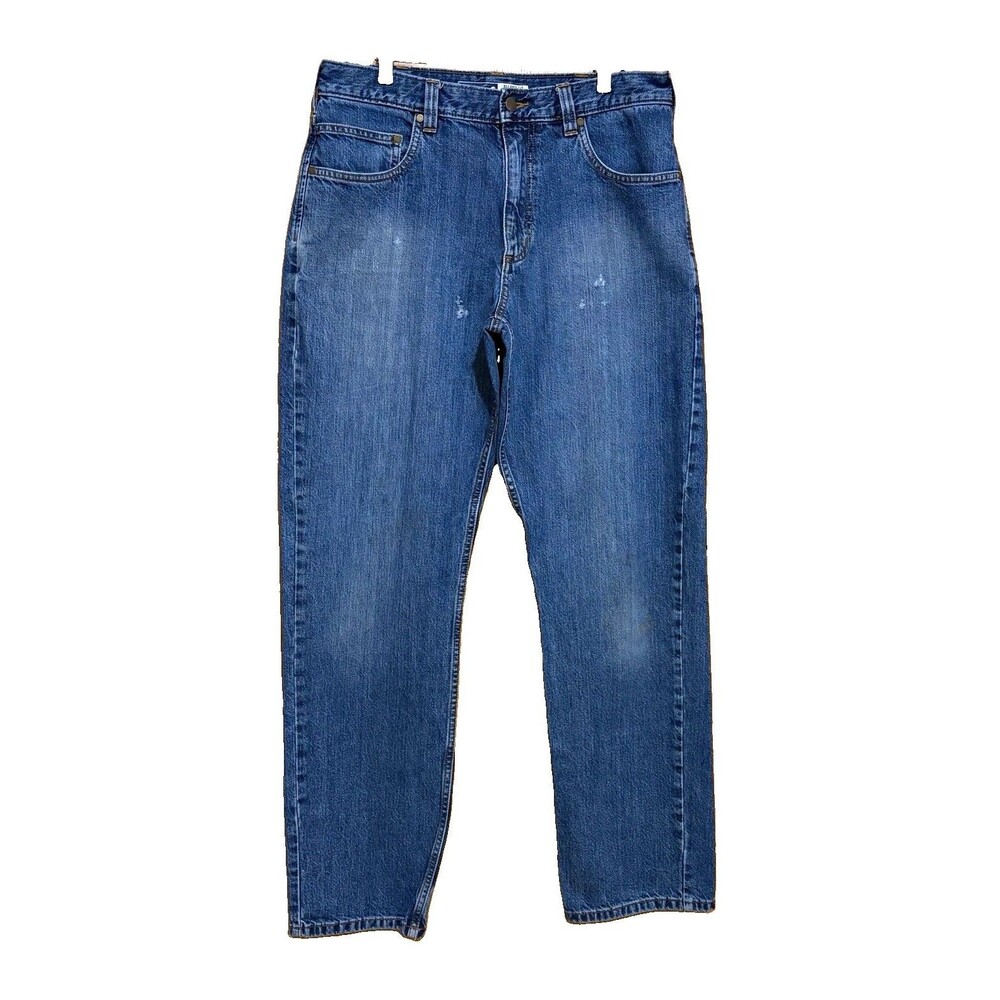 Carhartt Mens Jeans 34x34 Relaxed Fit Straight Leg Blue Denim BD5119-M Workwear